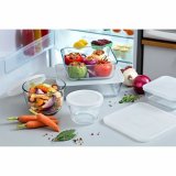St med stabelbare hermetiske kkkenbeholdere Pyrex Cook & Freeze Gennemsigtig 8 Dele #4