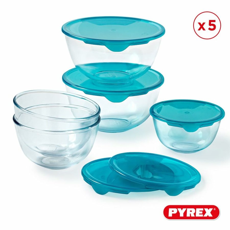 Madkassest Pyrex Gennemsigtig Turkisbl 5 Dele #6