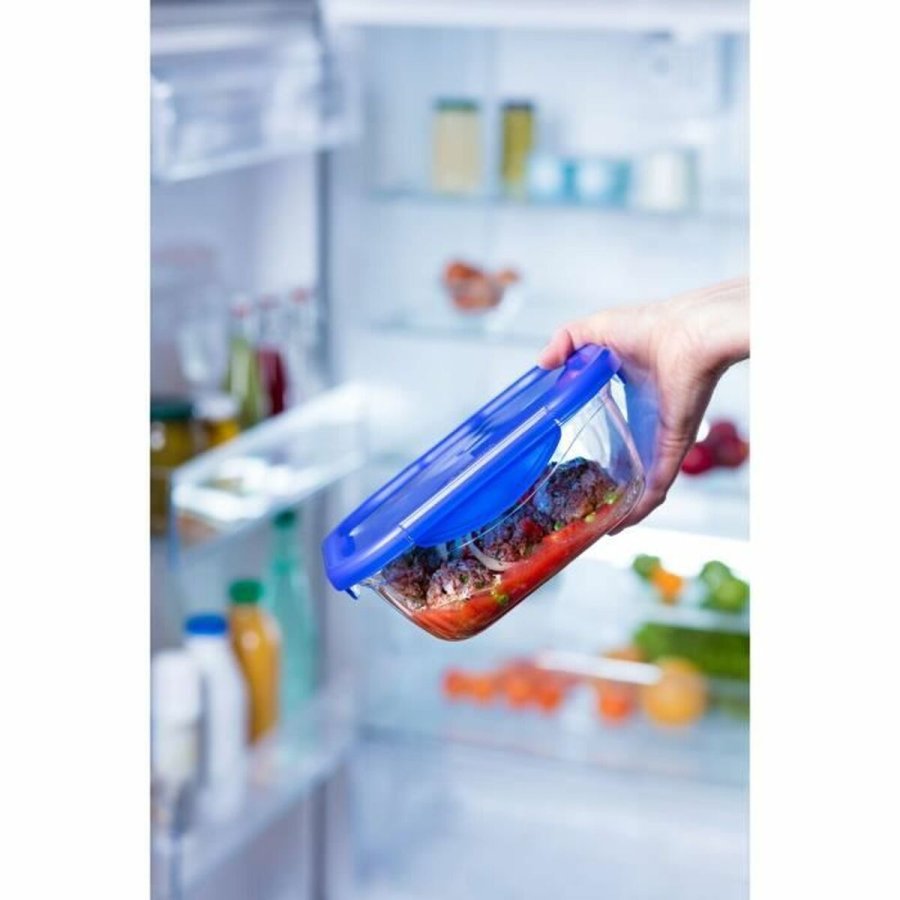 St med stabelbare hermetiske kkkenbeholdere Pyrex Cook & Go Rektangulr 0,8 L 5 Dele #2