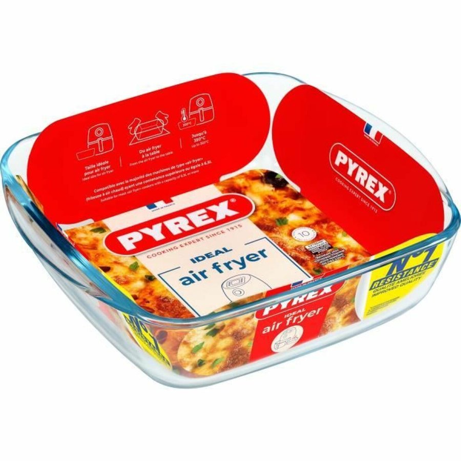 Ovn Fad Pyrex Gennemsigtig Borosilikatglas Firkantet #1