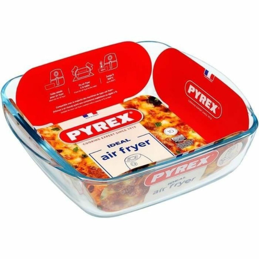 Ovn Fad Pyrex Gennemsigtig Borosilikatglas Firkantet #7
