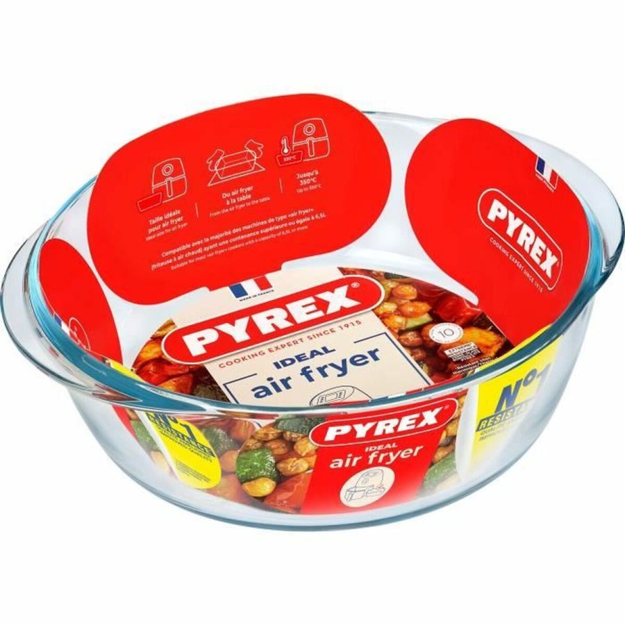 Ovn Fad Pyrex Gennemsigtig Borosilikatglas Cirkulr  26 cm #1