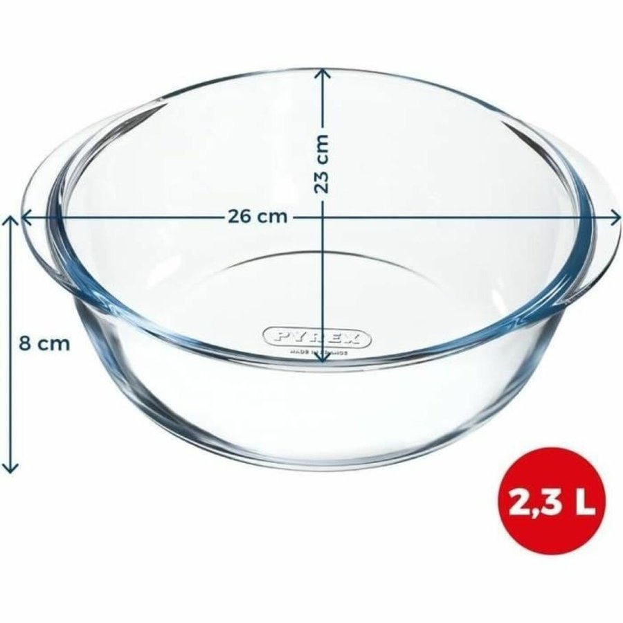 Ovn Fad Pyrex Gennemsigtig Borosilikatglas Cirkulr  26 cm #7