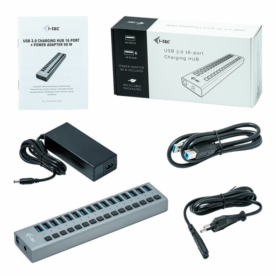 USB Hub i-Tec U3CHARGEHUB16 Gr 90 W #1