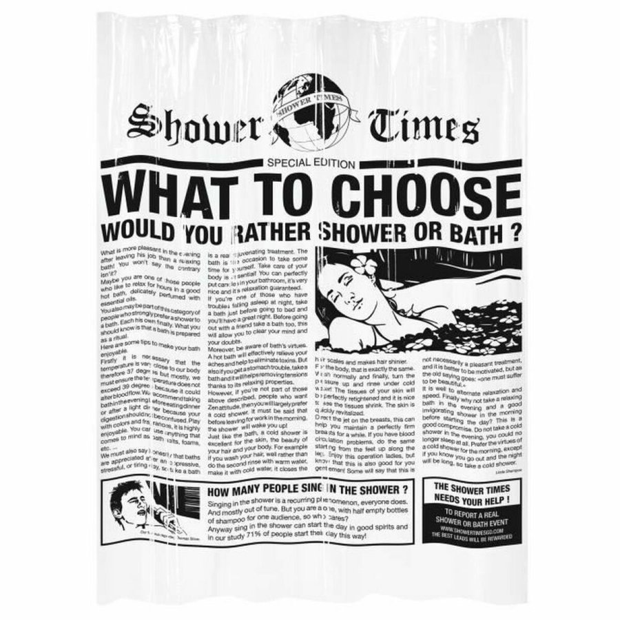 Brusebadsforhng Gelco Gazette Sort PEVA 180 x 200 cm #1