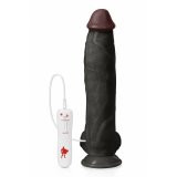 Realistisk Vibrator Captain Red Sort 31 cm #7