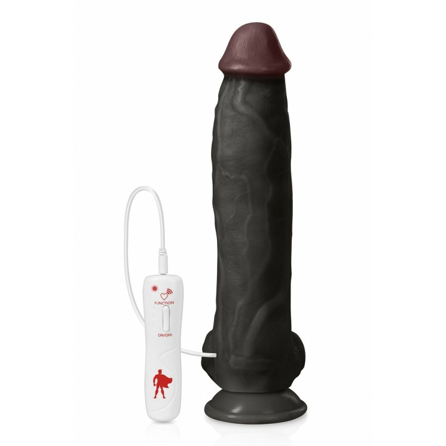 Realistisk Vibrator Captain Red Sort 31 cm #7