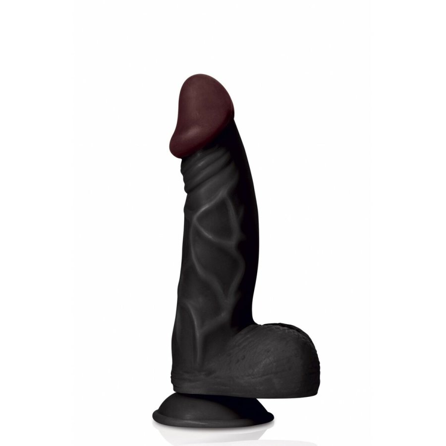 Realistisk Dildo Captain Red TPE Sort 23 cm #1