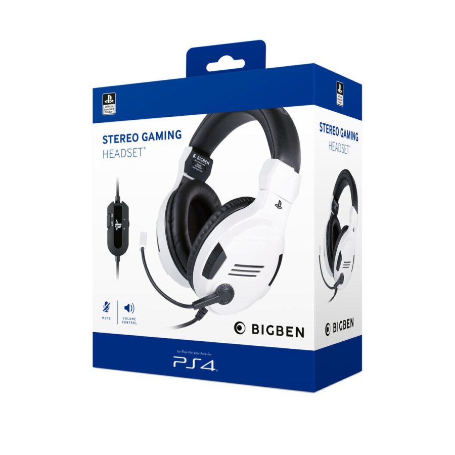 Gaming headset med mikrofon Big Ben Interactive PS4OFHEADSETV3WHITE Hvid Sort/Hvid #6