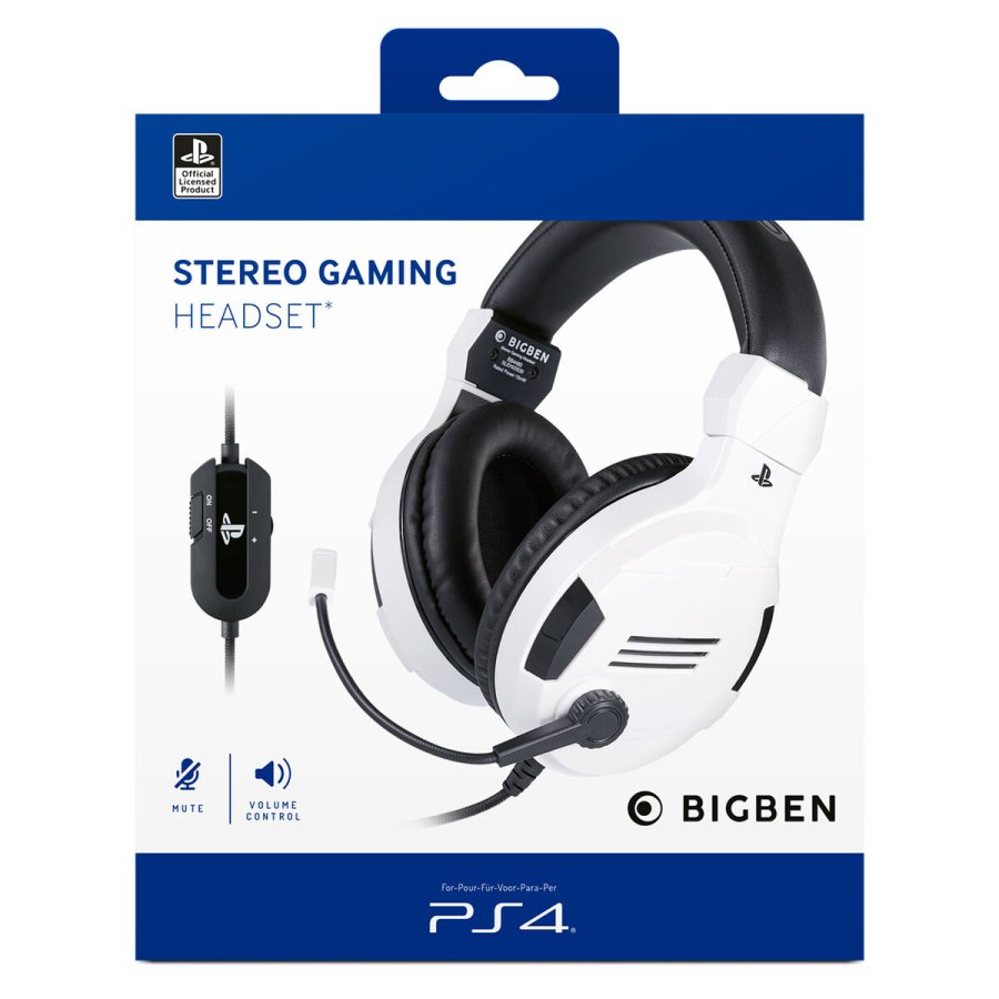 Gaming headset med mikrofon Big Ben Interactive PS4OFHEADSETV3WHITE Hvid Sort/Hvid #5