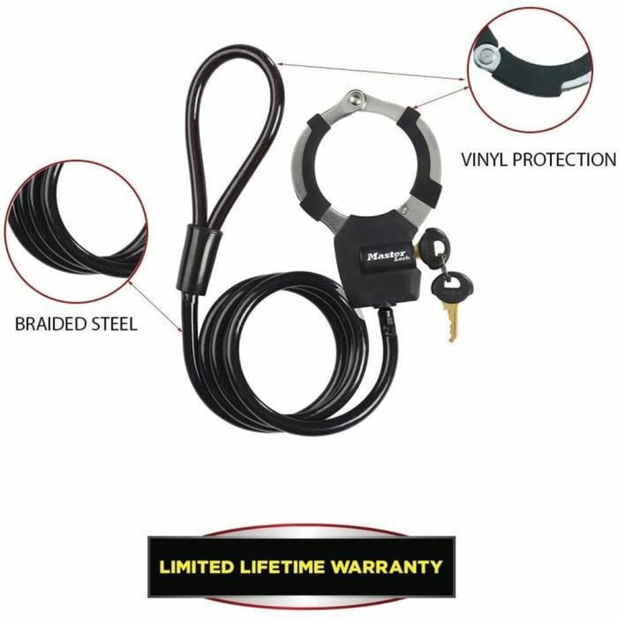 Kabel med hngels Master Lock Sort #4