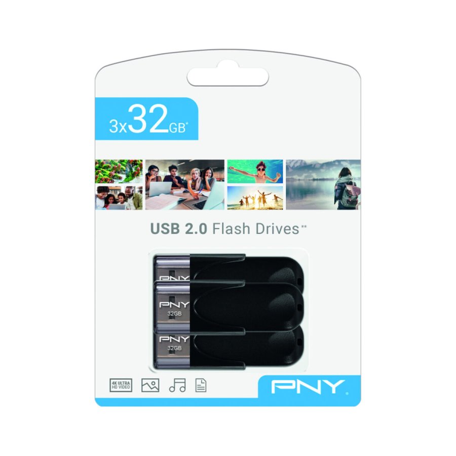 USB-stik PNY Attach 4 Sort 32 GB (3 enheder) #1
