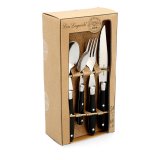 Bestik St Lou Laguiole Comptoir Sort Metal 24 Dele #1