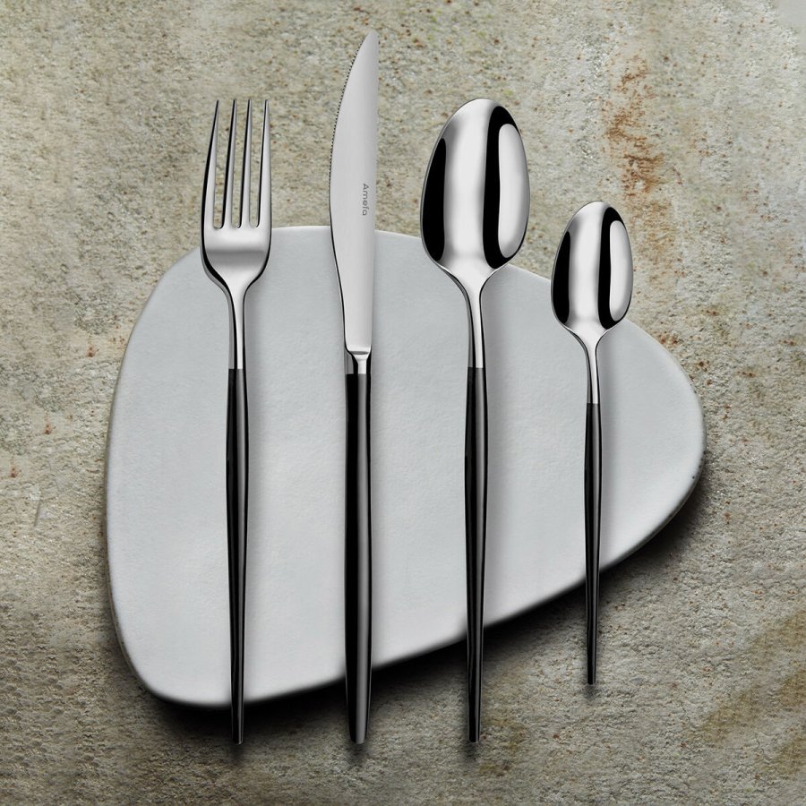 Knivst Amefa Soprano Sort Metal Rustfrit stl 12 enheder #4