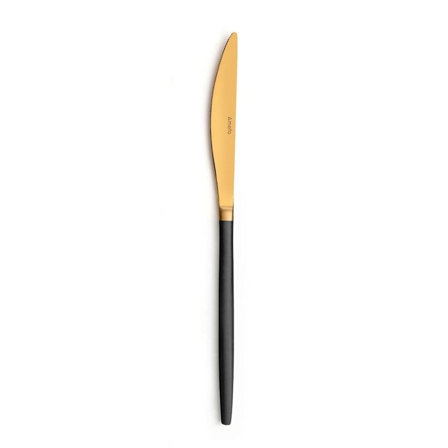 Knivst Amefa Soprano Sort Gylden Metal Rustfrit stl 12 enheder #1