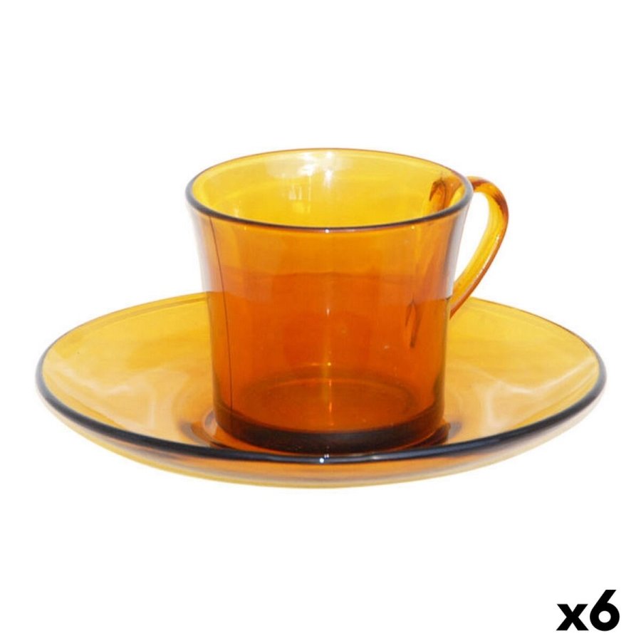 Kop og tallerken Duralex 9006DS12A0111 Rav 180 ml (6 Dele) (6 enheder) #1