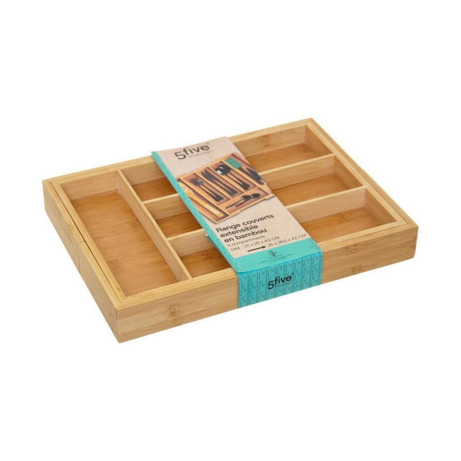 Bestikholder 5five Simply Smart Brun Natur Tr Bambus 34 x 25 x 4,5 cm #1