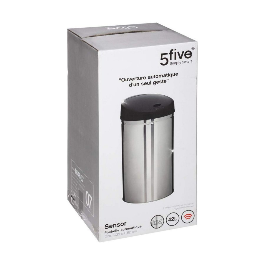 Skraldespand 5five Simply Smart Rustfrit stl 42 L Slvfarvet #5