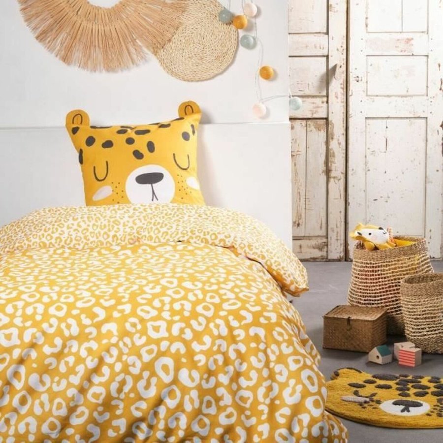 Dynebetrk st TODAY Gul Jaune 140 x 200 cm Leopard #1