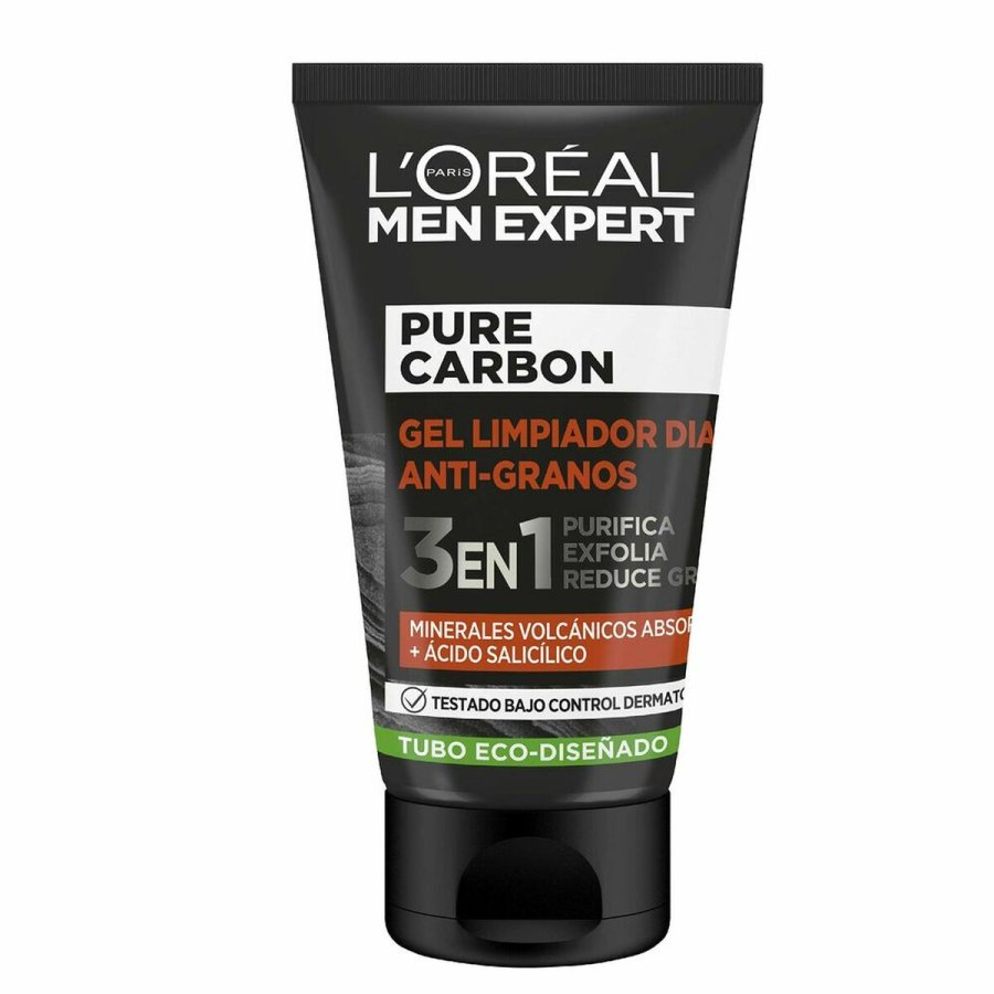 Eksfolierende ansigtscreme L'Oreal Make Up Men Expert Pure Carbon Anti-Acne 3-i-1 (100 ml) #1