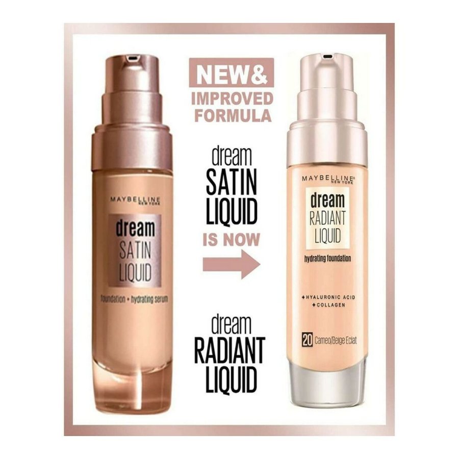 Flydende makeup foundation Maybelline Dream Satin Liquid 3-true ivory (30 ml) #2