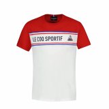 Kortrmet T-shirt til Brn Le coq sportif  N2 Tricolore Hvid #1