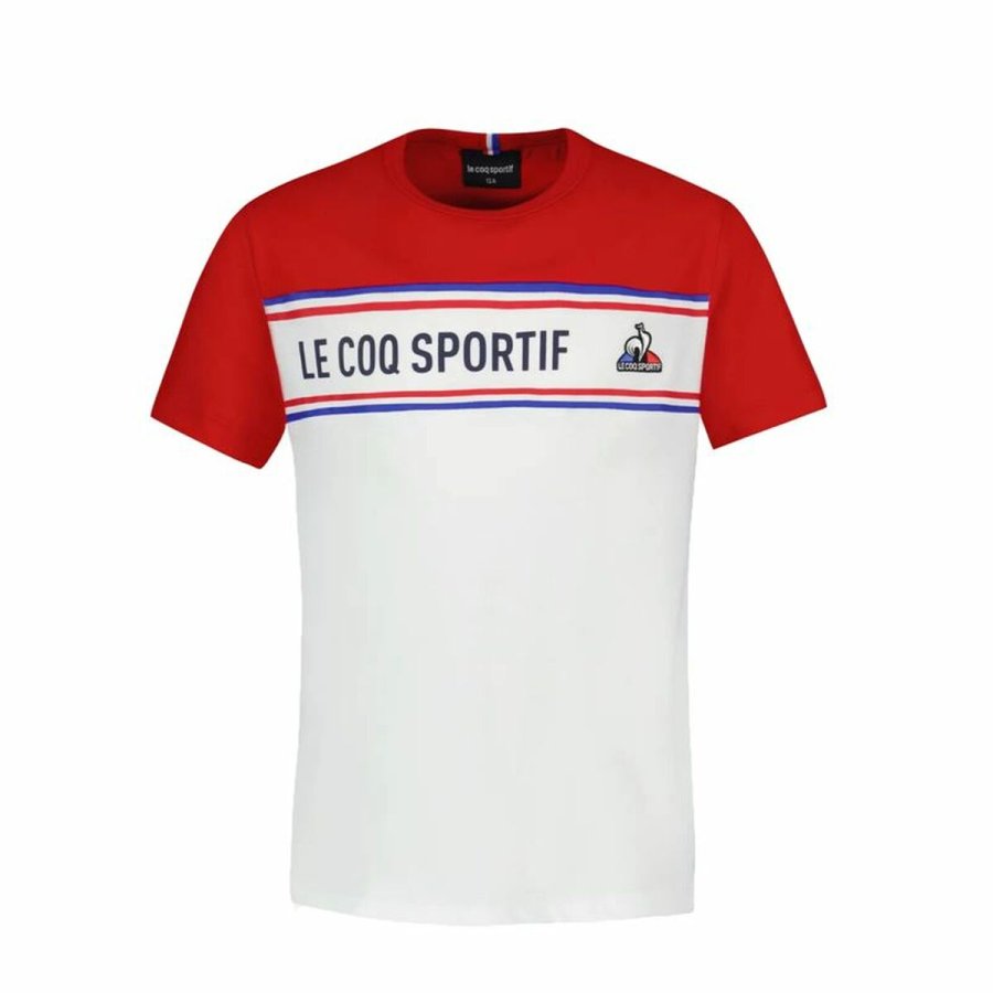 Kortrmet T-shirt til Brn Le coq sportif  N2 Tricolore Hvid #1