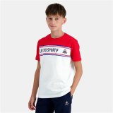Kortrmet T-shirt til Brn Le coq sportif  N2 Tricolore Hvid #2