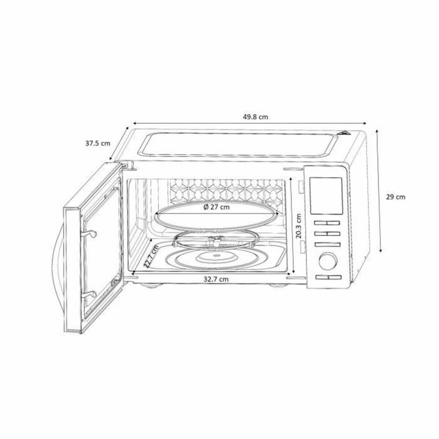 Mikroblgeovnen med Grill Continental Edison 900 w 25 L Slvfarvet 900 W 25 L #4