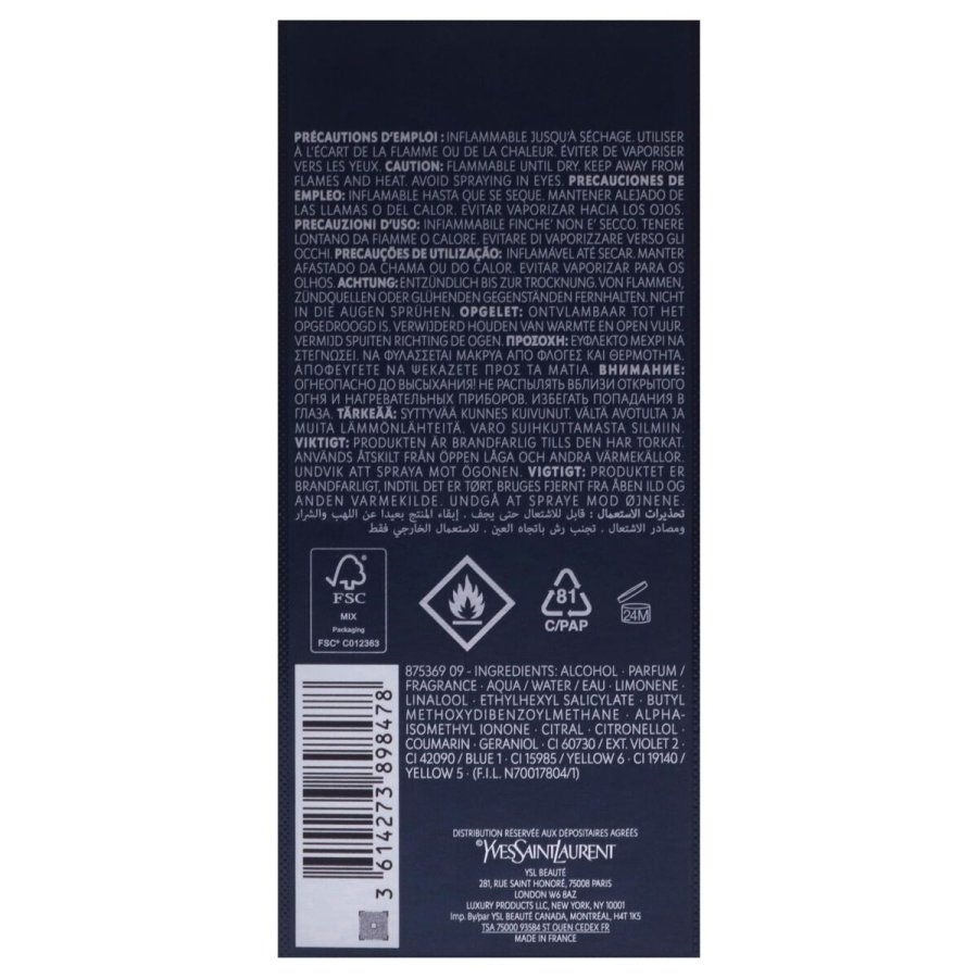 Herreparfume YSL Y Pour Homme Eau de Parfum Intense EDP 100 ml #1