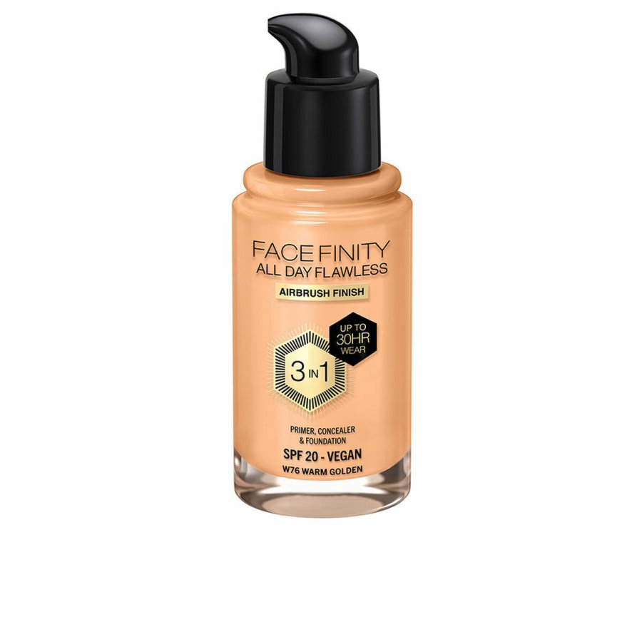 Cremet Make Up Foundation Max Factor Face Finity All Day Flawless 3-i-1 Spf 20 N W76 Warm golden 30 ml #1