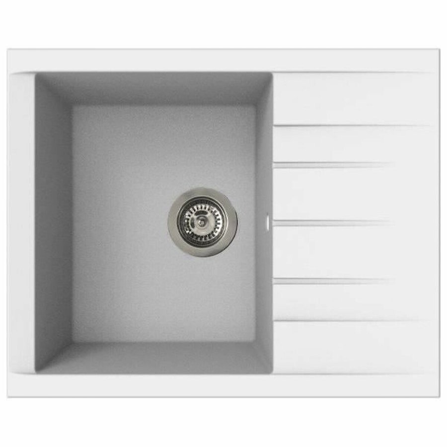 Vask med et rum og drypbakke Stradour 1C XS Hvid #1