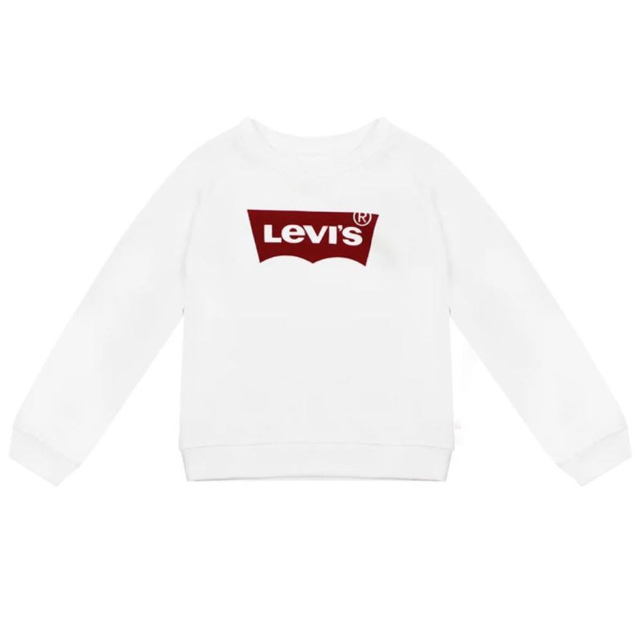 Sweatshirt uden h�tte til piger Levi's Key Item Logo Crew Hvid #1