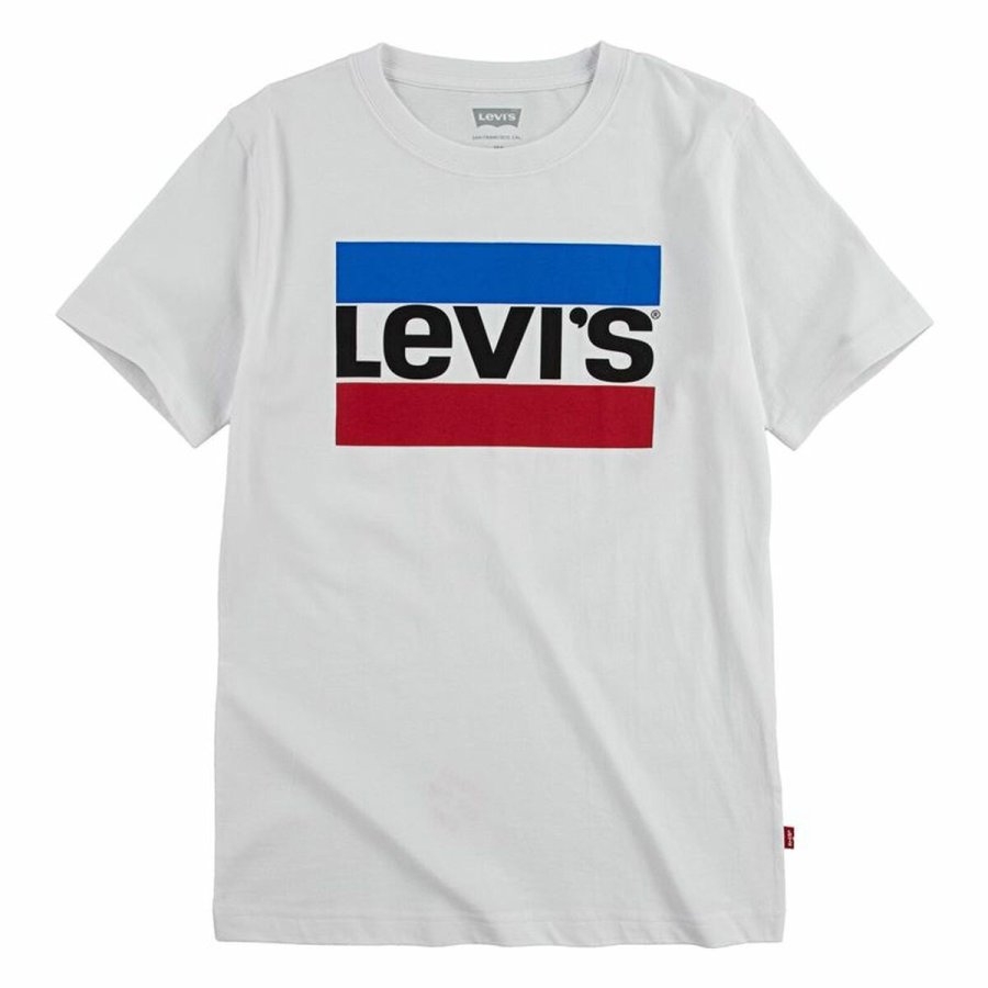 B�rne Kort�rmet T-shirt Levi's Kids Sportswear Logo Hvid #1