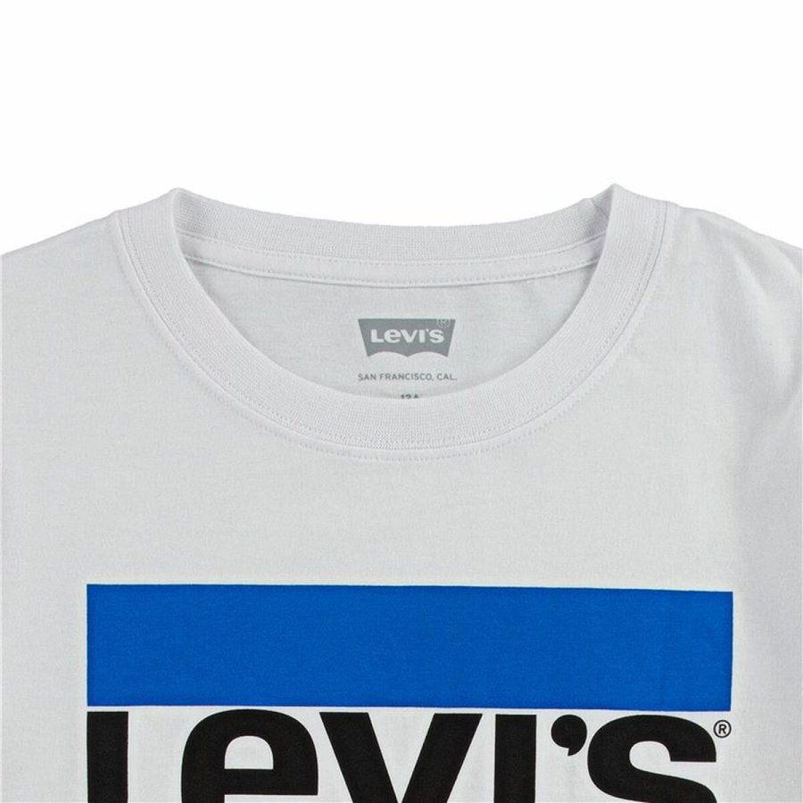 B�rne Kort�rmet T-shirt Levi's Kids Sportswear Logo Hvid #3