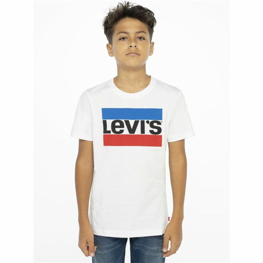 B�rne Kort�rmet T-shirt Levi's 9E8568-001 Hvid #3
