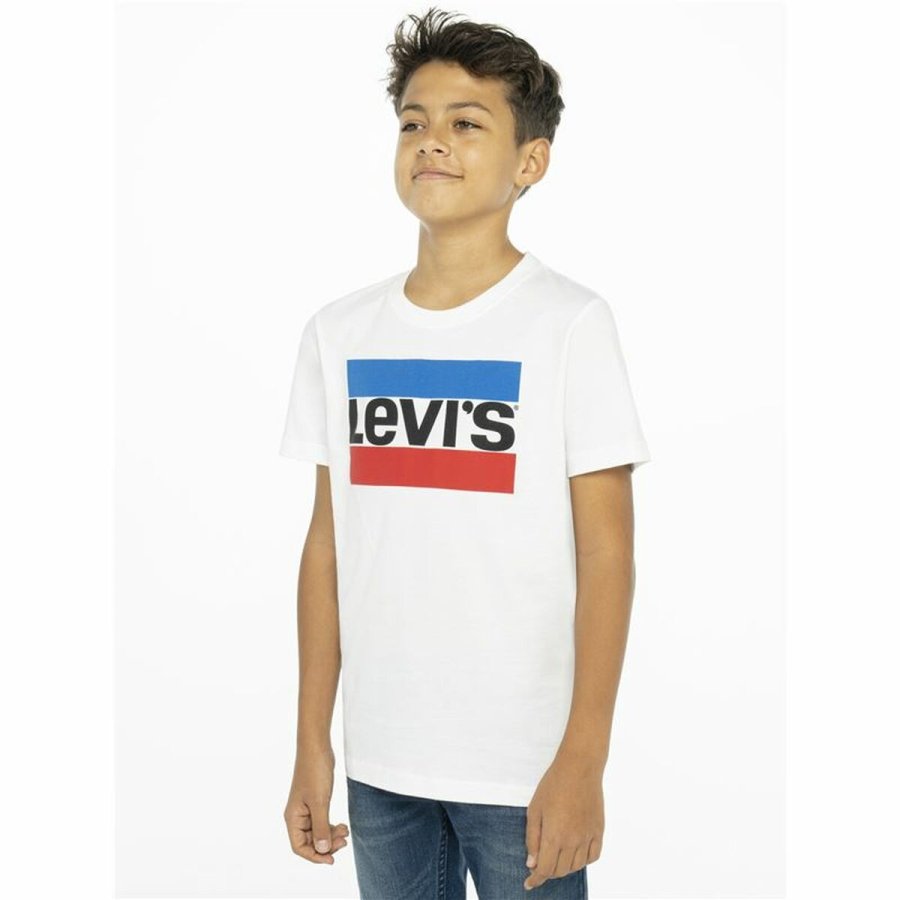 B�rne Kort�rmet T-shirt Levi's 9E8568-001 Hvid #4