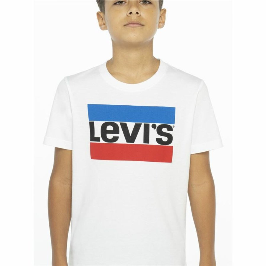 B�rne Kort�rmet T-shirt Levi's 9E8568-001 Hvid #5