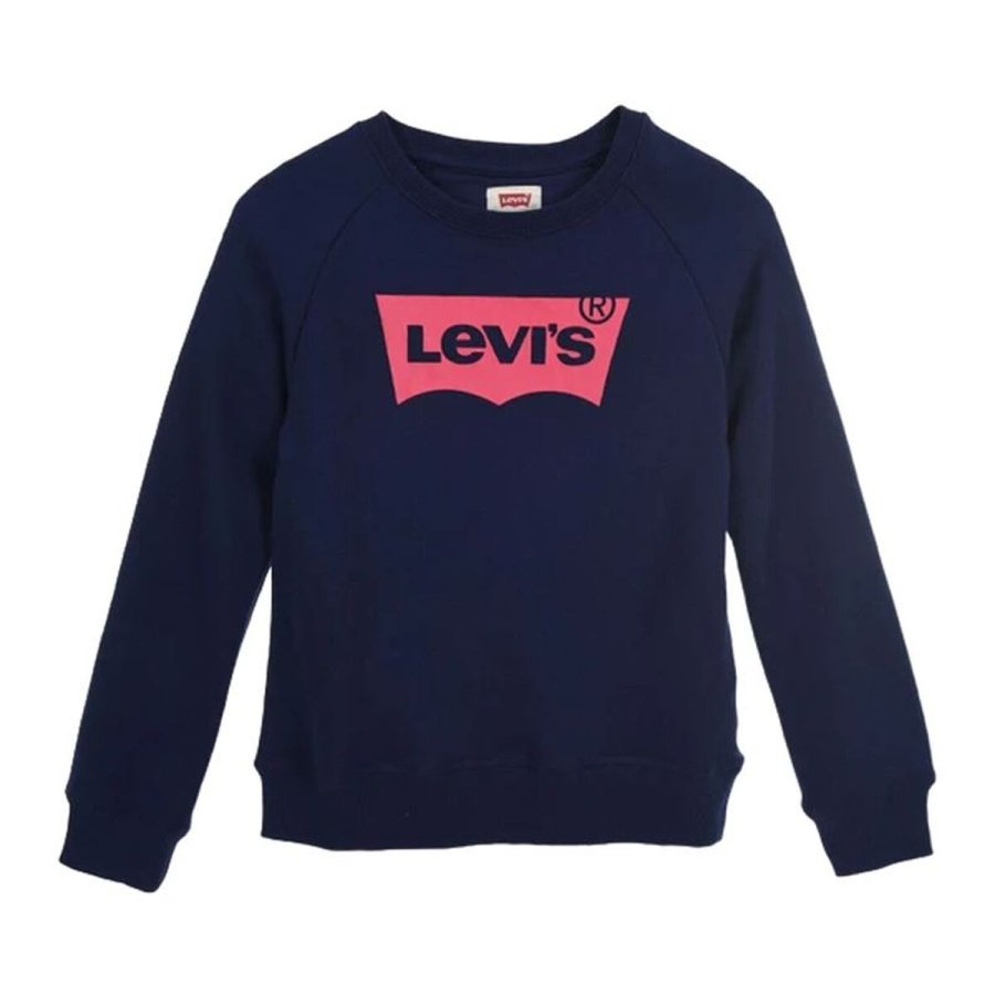 Sweatshirt uden h�tte til piger Levi's Batwing Crewneck Bl� M�rkebl� #1
