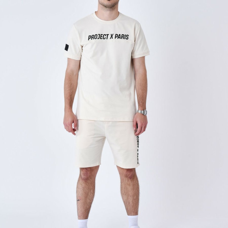 Kort�rmet T-shirt til M�nd Project X Paris PROJECT T- SHIRT 2510175 CC Beige #2