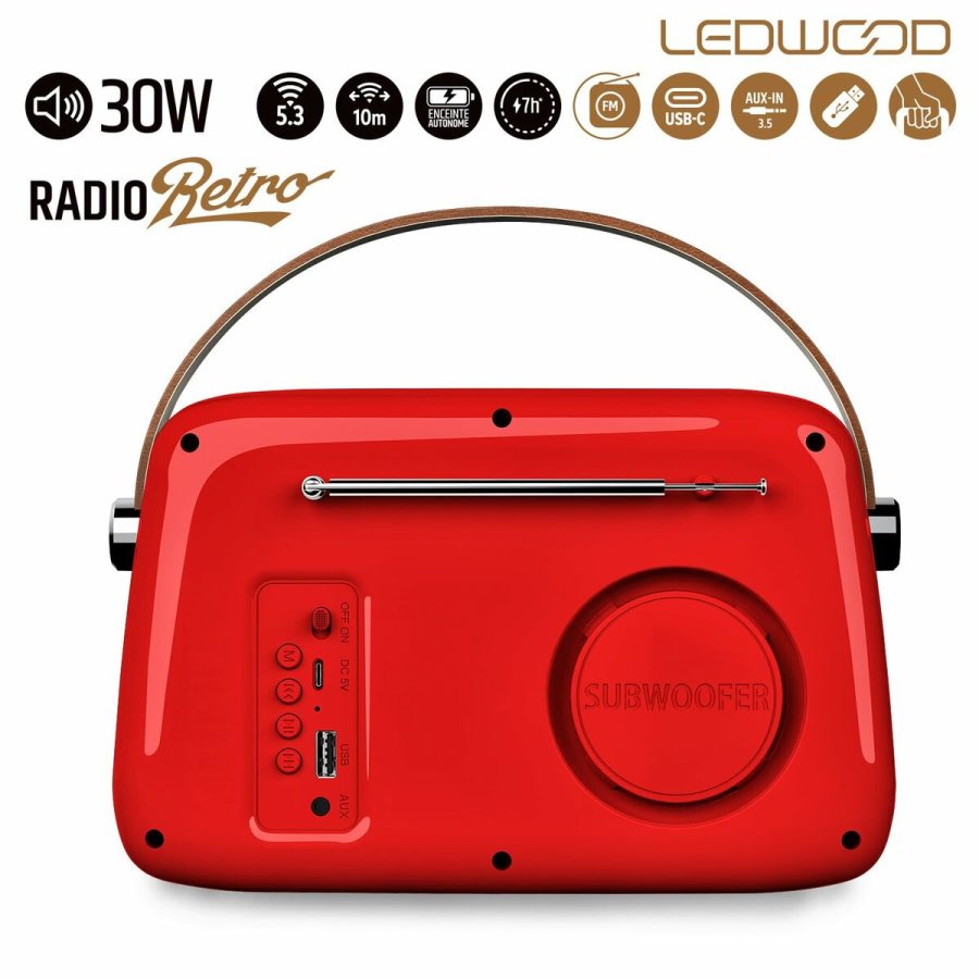 Transistorradio Ledwood ALMA RED Rd 30 W #3