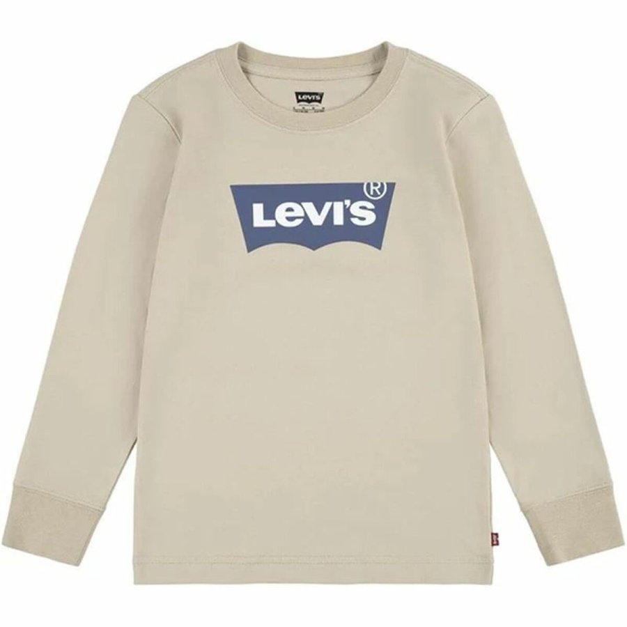 Langrmet T-shirt til Brn Levi's Lvb L/S Batwing Beige #1
