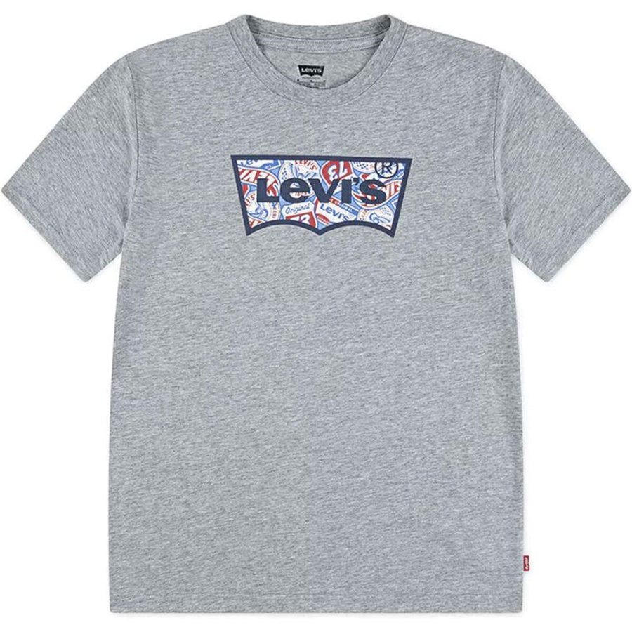 B�rne Kort�rmet T-shirt Levi's Lvb On The Road Batwing Lysegr� #1