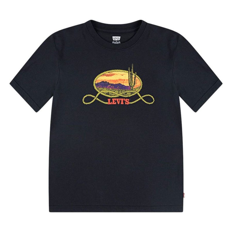 B�rne Kort�rmet T-shirt Levi's Lvb Cactus In The Sunset Sort #1