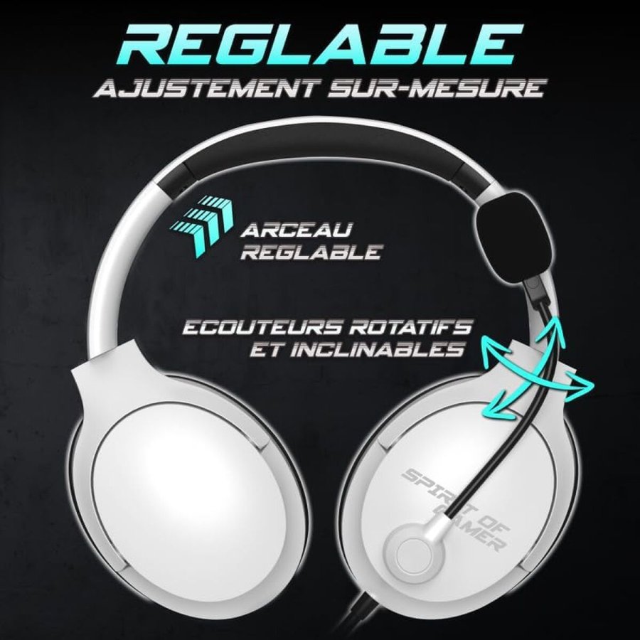 Hovedtelefoner med mikrofon Spirit of Gamer Pro H4 Hvid #6