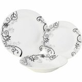 Kinesisk porceln Hvid Barroco 18 Dele #1