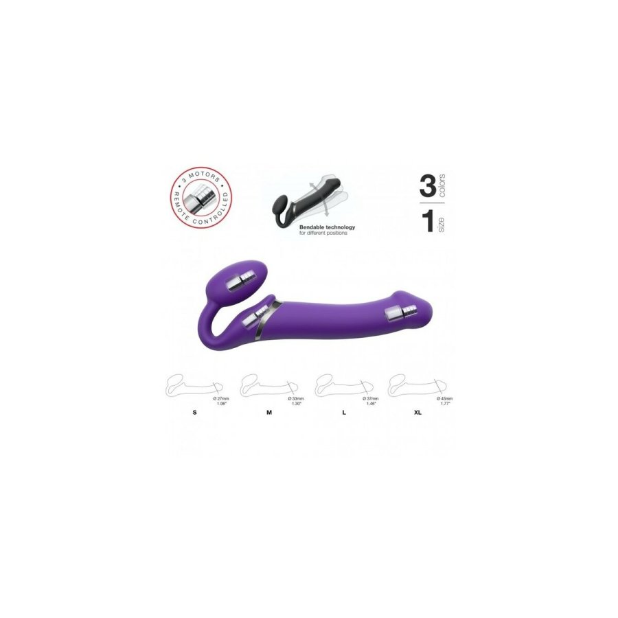 Dildo Strap-on-me Vibrating Remote Controlled 3 Motors Lilla #13