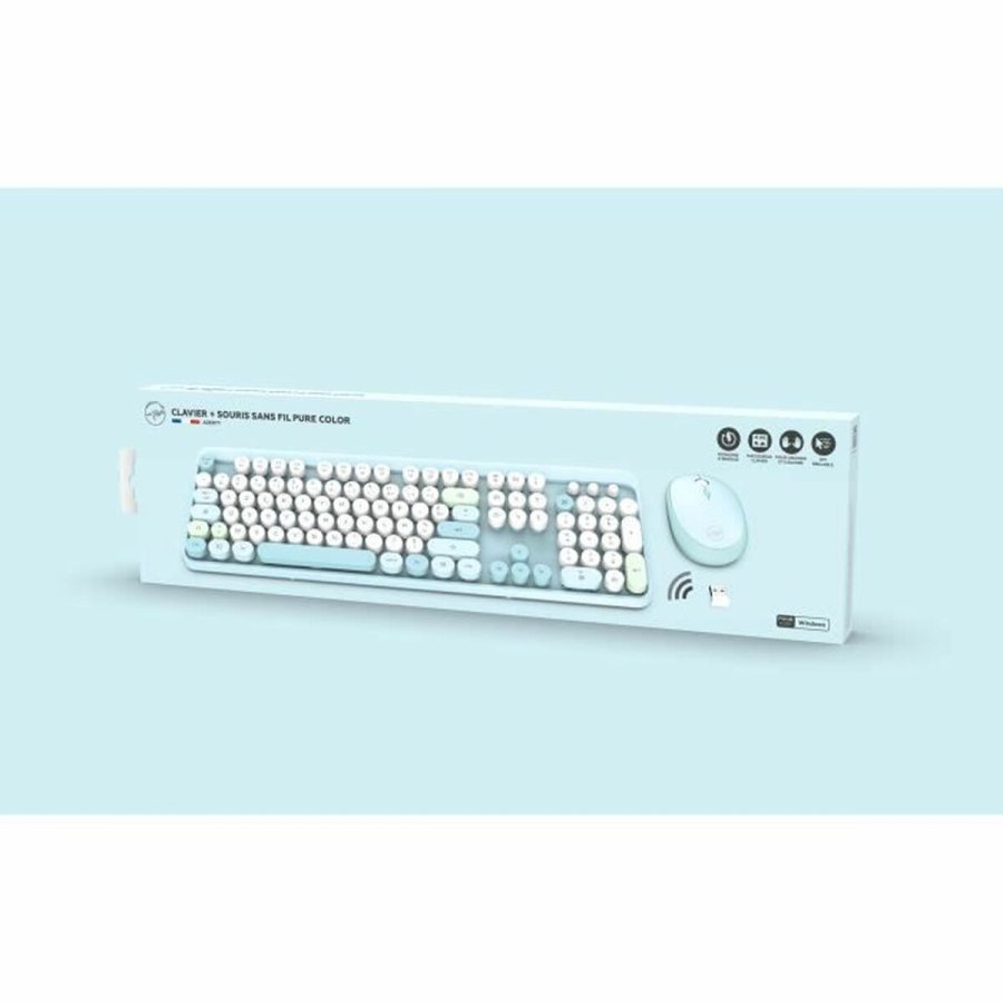 Tastatur og mus Mobility Lab Pure Color Bl� Azerty Fransk #3