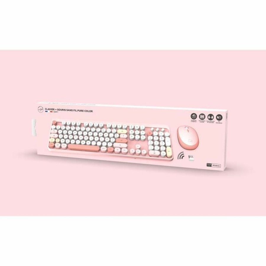 Tastatur og mus Mobility Lab Pure Color Rose Azerty Fransk #3