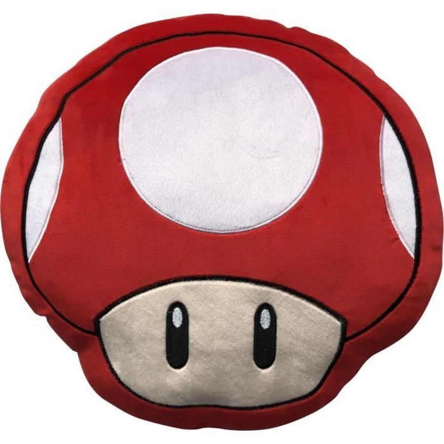 Pude Mario Bros 43 x 3 x 43 cm Hvid Rd Polyester Champignon #1